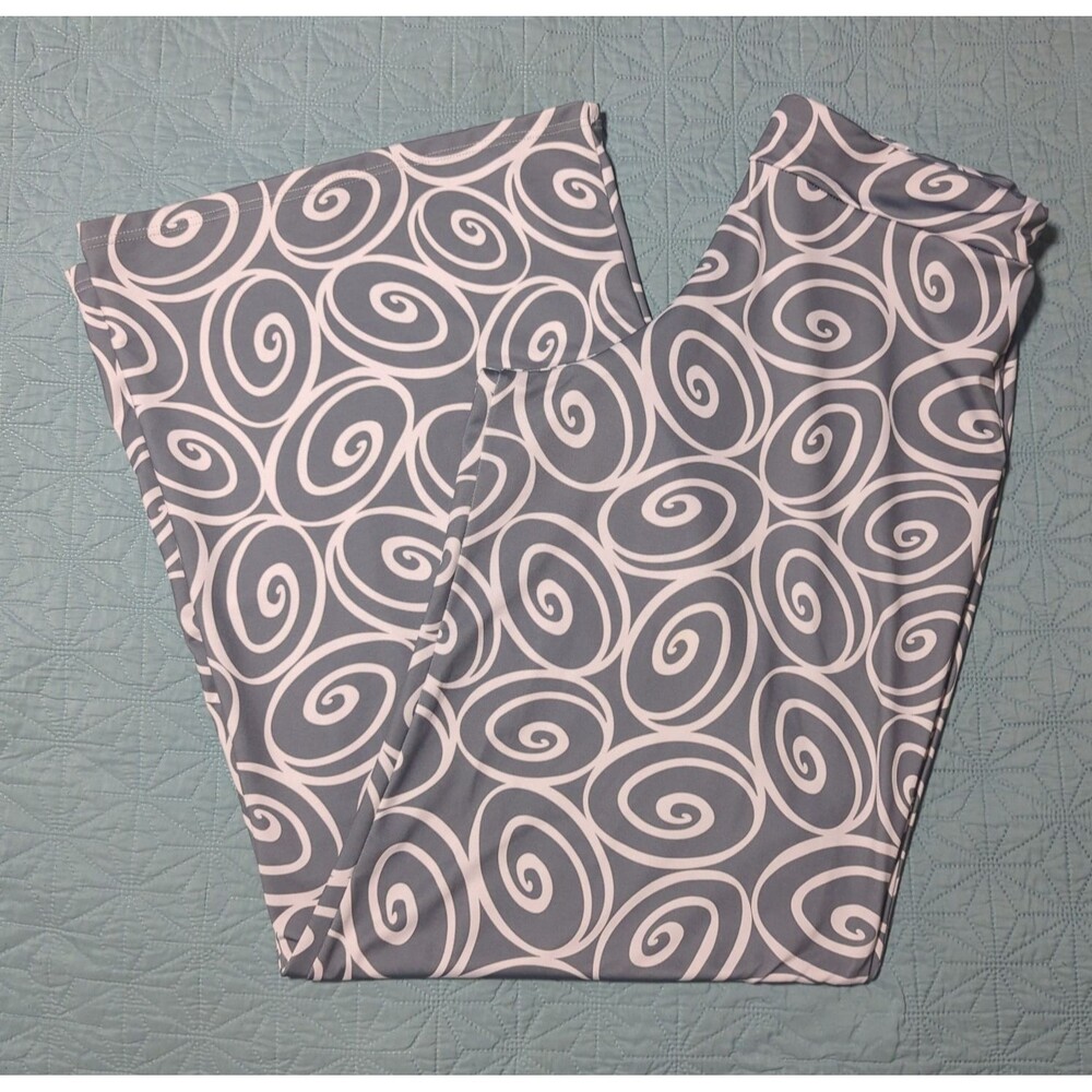 Lolly Wolly Doodle Palazzo Woman's Medium/Tall Pants Gray/White Swirl Wide Leg